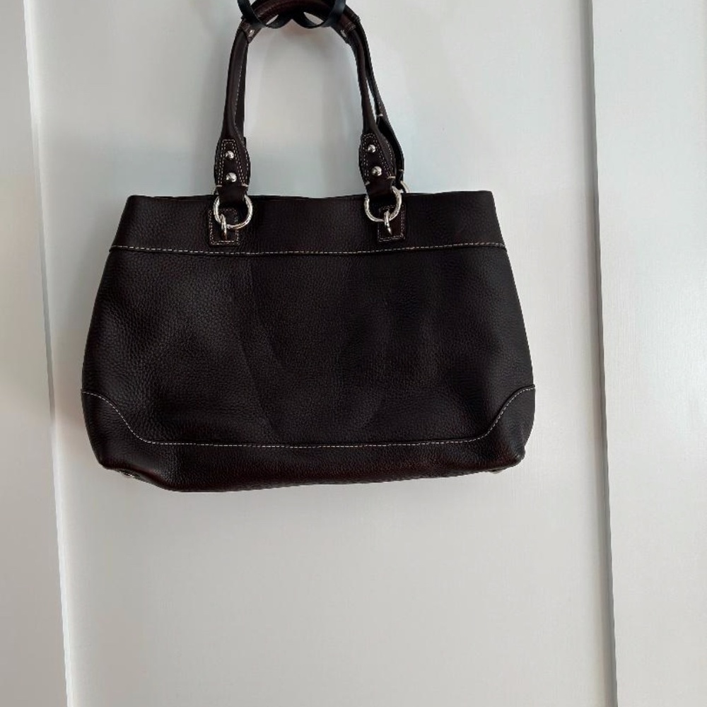 Coach Dark Brown Pebble Tote